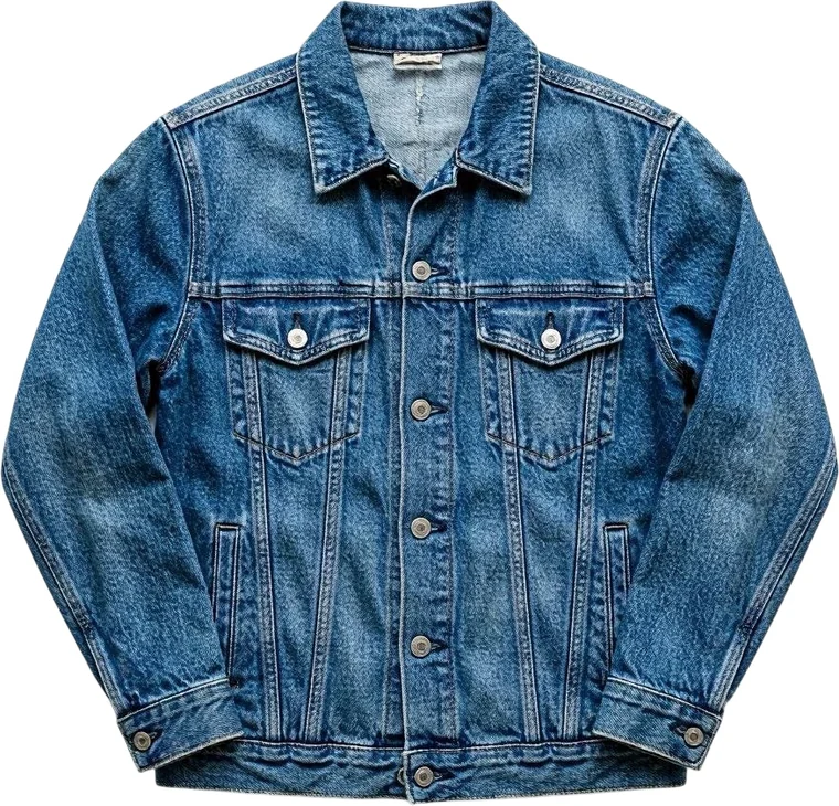 A denim jacket being scanned into the closet