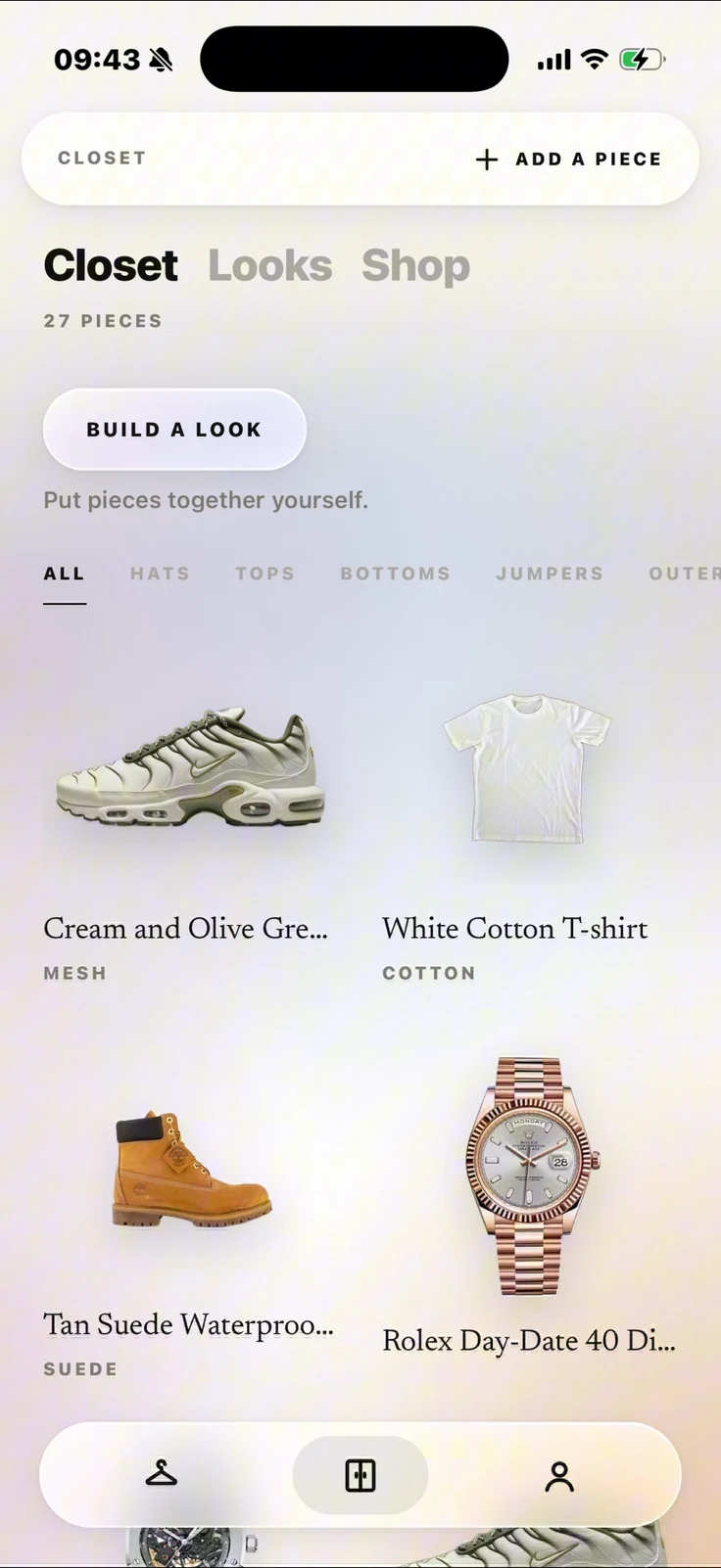 Vestis app screen: Background removal